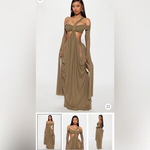 Fashion Nova Alora Mesh Maxi Dress